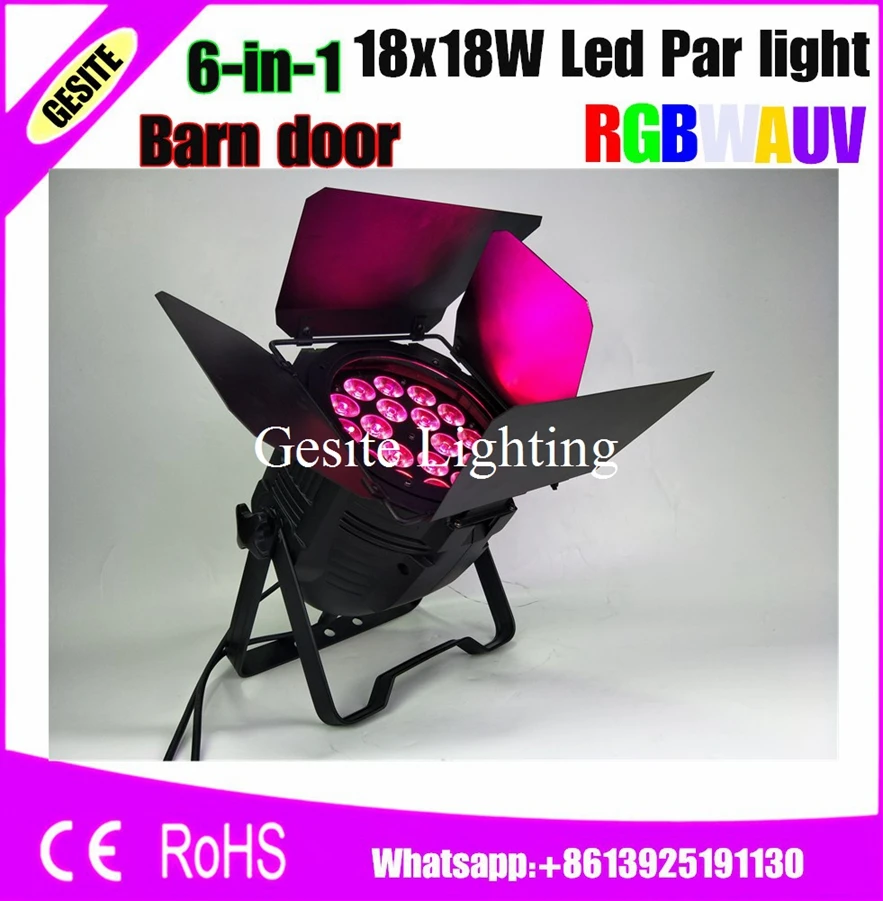 

8xLot New 18x18W RGBWA UV 6IN1 Led Par Light DMX 9/10 Channels Tyanshine tianxin Leds 18pcs Rgbwa+uv Led Par Can led