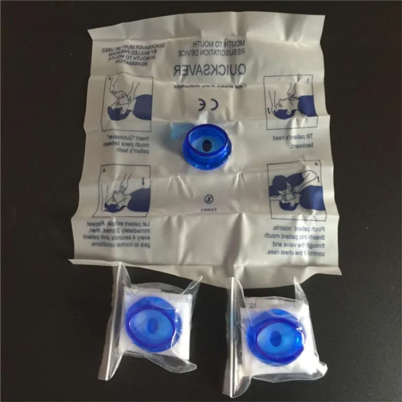 Lot de 5 masques buccaux pour les premiers secours, dispositif de réanimation cardiopulmonaire