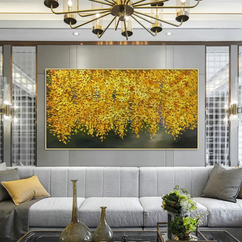 

Canvas painting palette knife 3D texture flower acrylic painting caudro decoracion Wall art Pictures For Living Room home decor7