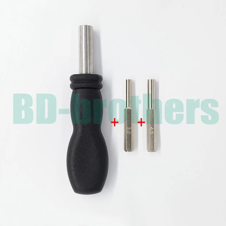 

3.8 4.5 mm Security Screwdriver Bit and Black Magnetic Handle Hexagon Wrench Opening Tool For Game Console 300set/lot.