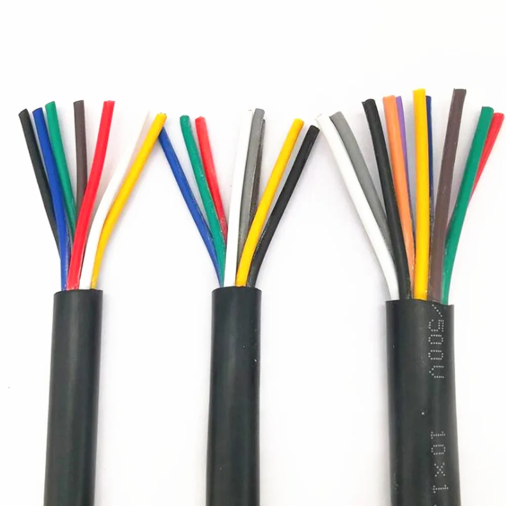 20 AWG 0.5MM2 RVV 2/3/4/5/6/7/8/10/12/14/16/18 Cores Pins Copper Wire Conductor Electric RVV Cable Black