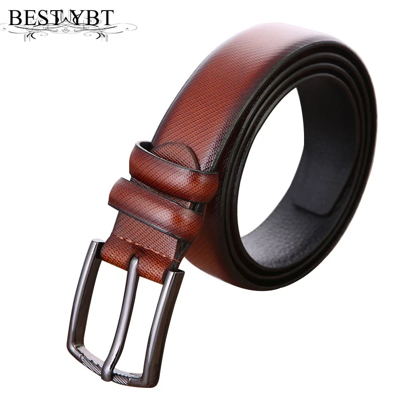 Best YBT Men leather Belt Business affairs casual Belt  simplicity Alloy Pin buckle Belt Split leather Alloy pin buckle Belt