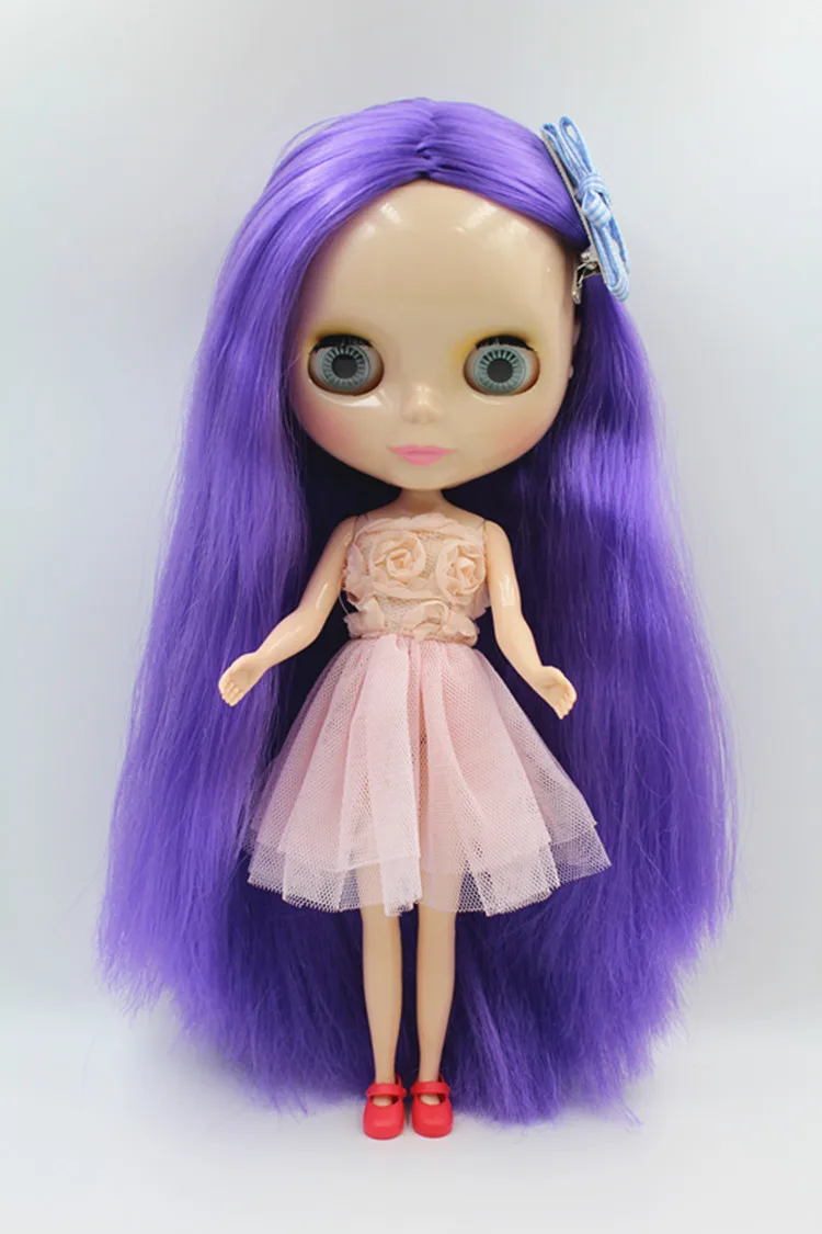 

Blygirl doll Supple hair, 30cm Blyth doll, purple straight hair, 1/6 Doll ordinary body