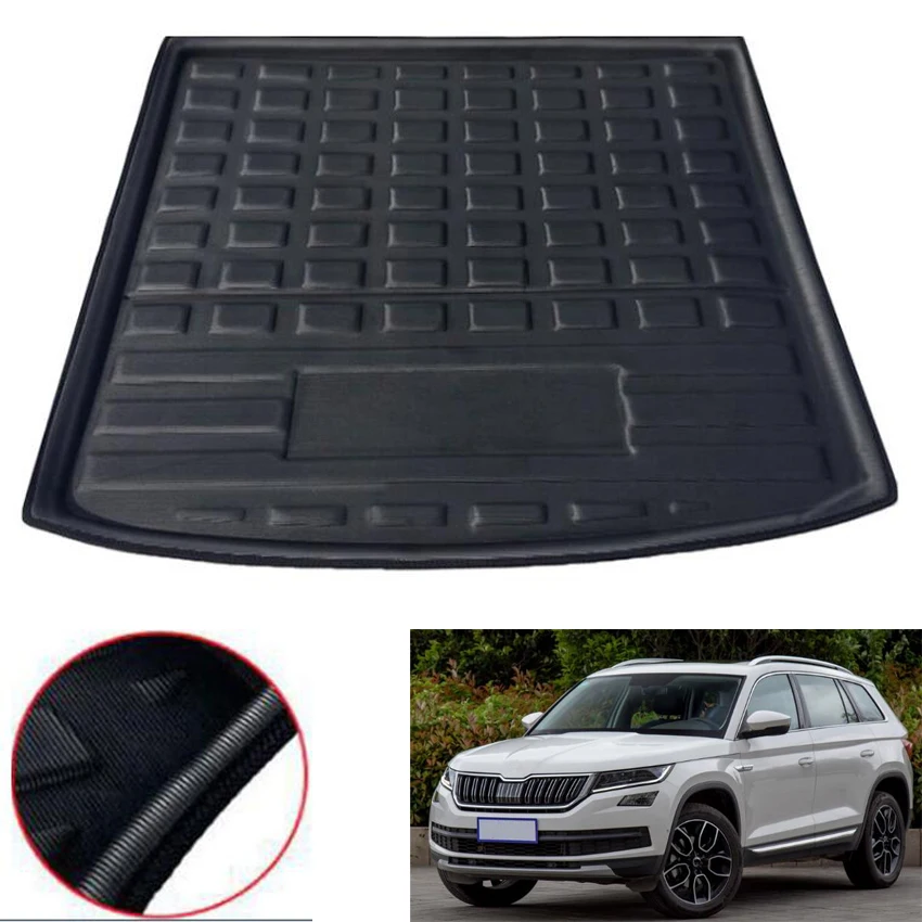 For Skoda Kodiaq 5 & 7 Seats Model 2017 2018 Car Rear Trunk Boot Liner Cargo Mat Luggage Tray Floor Cover Styling Accessories