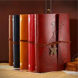 A6 Retro Vintage Butterfly PU Leather Blank Kraft Loose-leaf Notebook Diary Memo Notes To Do It Planner Stationery Birthday Gift