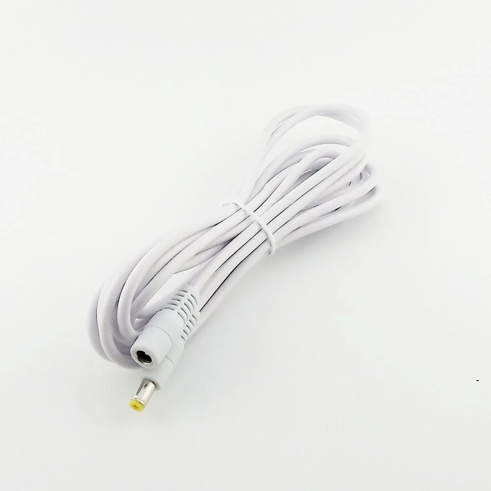 1pc 1.5m/3m/5m CCTV DC Power 5.5 x 2.1mm Male to Female Jack Adapter Extension Connector Cable White