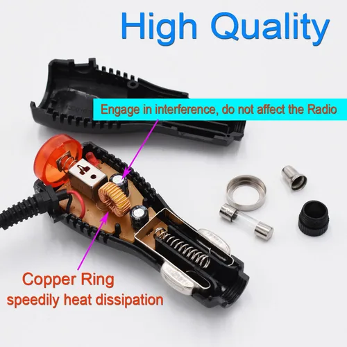 Imagen 2 del producto Nuevo mini adaptador de cargador de coche USB para cámara DVR de coche/GPS/Pad, entrada DC 12V - 24V Salida 5V 2A, longitud del cable 3,5 m 11,48 pies