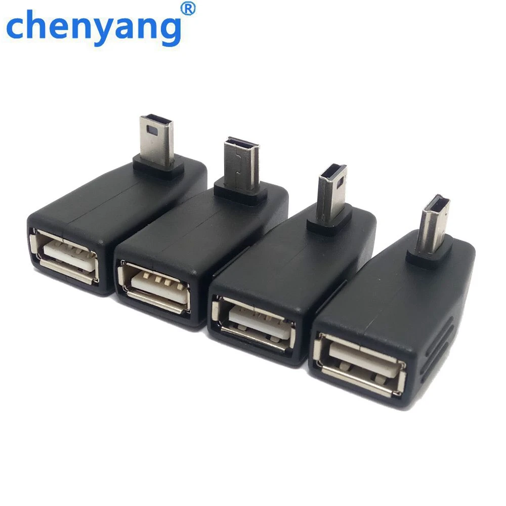 Mini USB 2.0 Up & Down & Left & Right Anlgled OTG USB Female to Mini 5P Male Adapter Connector 90D USB OTG HOST