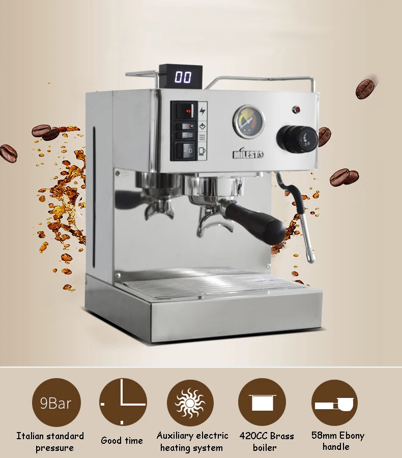 Coffee Machine Italian 9 Bar Semi-automatic Milk Frother Coffee Maker Household  Espresso Coffee Machine Caferera EM-18