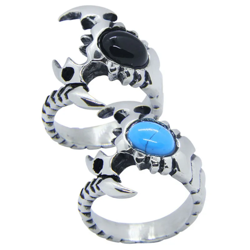 Rany&Roy Newest Stone Scorpion Ring 316L Stainless Steel Fashion Hiphop Style Scorpion Ring