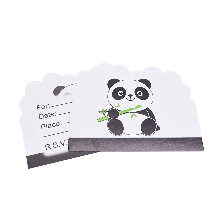 Cute Panda Foil Balloon Animal Theme Party Supplies Kids Birthday Disposable Tableware Set Balloon Banner Straws Decorations