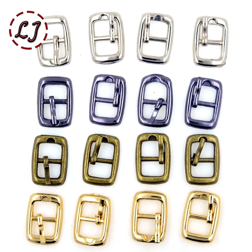 Hot sale 30pcs/lot silver gun-black gold bronze 8mm small Square round alloy metal shoes bags Belt Buckles DIY sew accessories