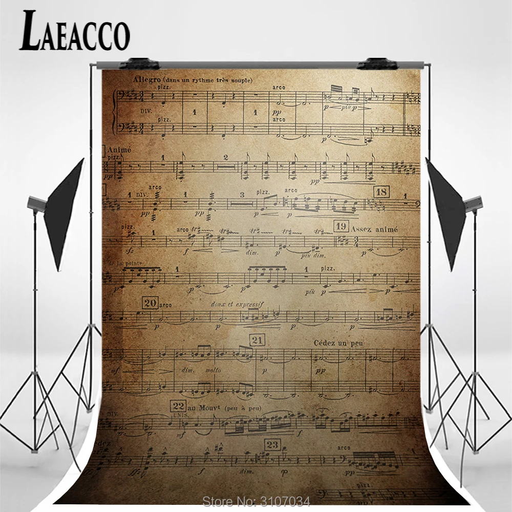 Laeacco Music Scores Pattern Wall Baby Children Portrait Photography Backgrounds Custom Photographic Backdrops For Photo Studio