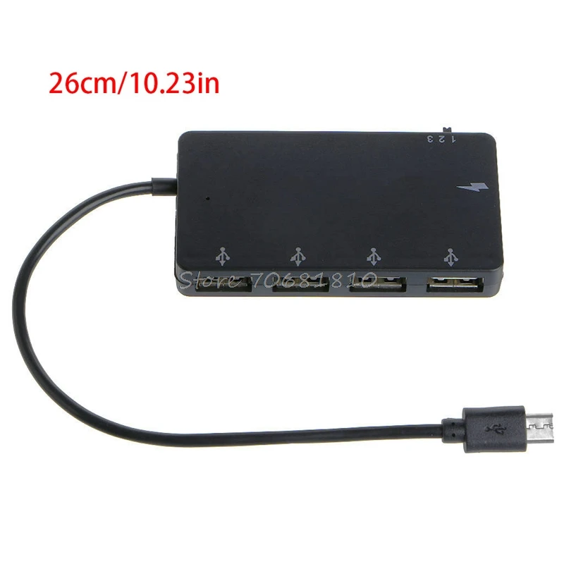 Micro USB OTG 4 Port Hub Power Charging Adapter Cable for Samsung Galaxy Phone