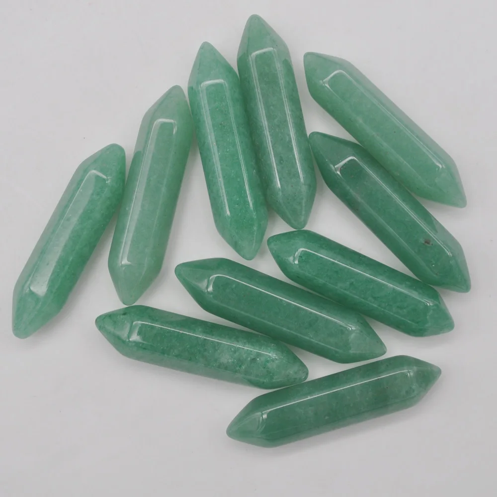 35x8MM Green Aventurine Cabochon CAB Crystal Pillar Jewelry For Woman Gift Pendant Making (10 pcs/lot) H210