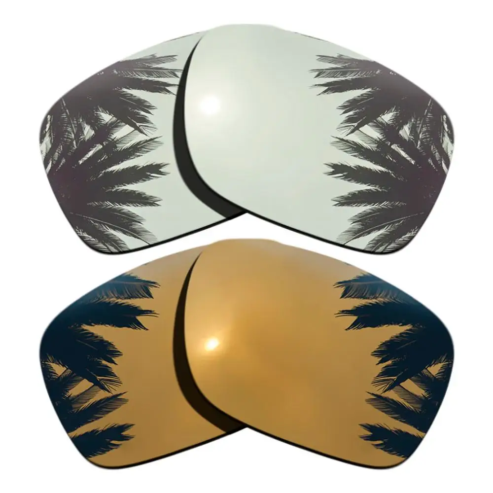 Bronze Gold Mirrored&Silver Mirrored Polarized Replacement Lenses for-Oakley Holbrook Frame 100% UVA & UVB