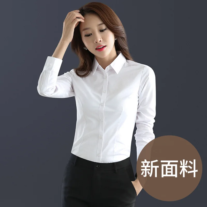New Shirts & Blouses Long Sleeve White Shirt Office Outfit Women Cotton Elegant Female Korean Style Clothes Blusas Para Mujer