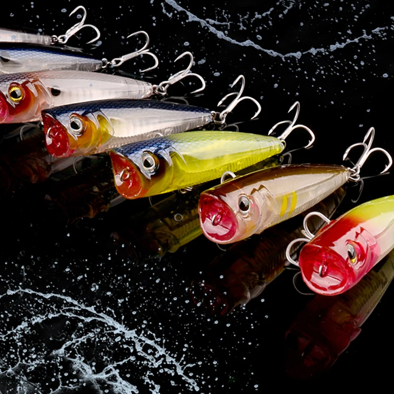 3DB POPPER Topwater Fishing Lure Poper 7cm/10g Floating Treble Hooks Wave Motion 1 Piece Sale