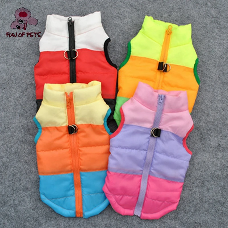 New Winter Warm Jacket Pet Dog Cothes Coat Dogs Snowsuit Vest Bowkonts Pattern Cotton-padded Vests For Pets Dogs