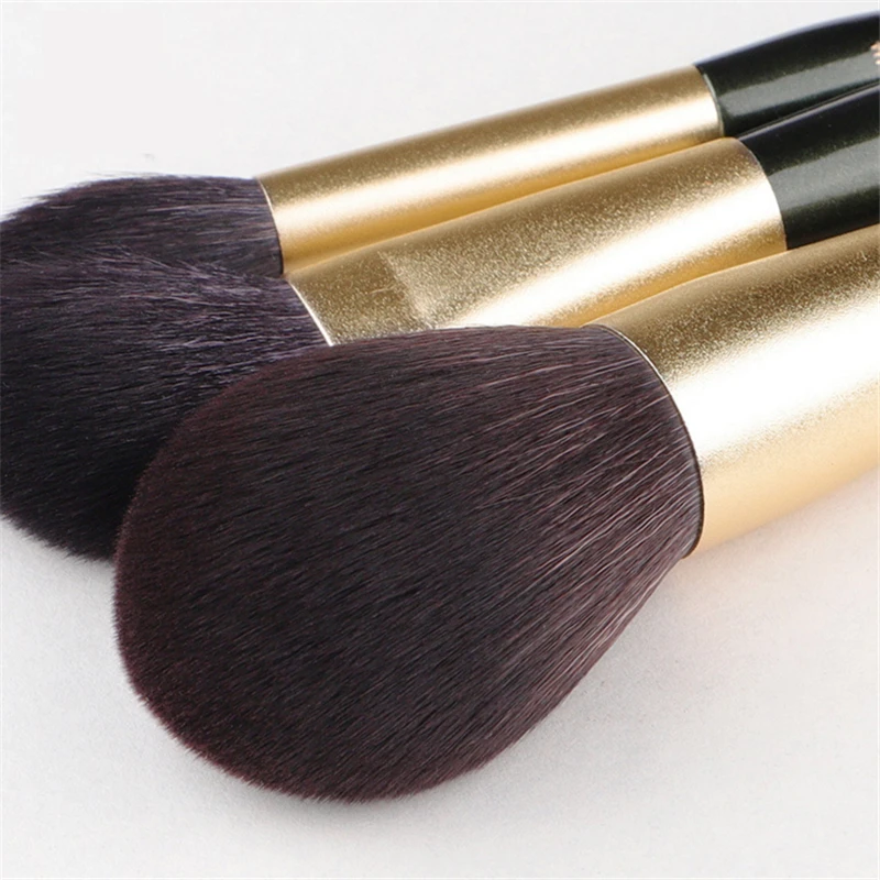 11Pcs Makeup Brushes Set Dark Green Goat Squirrel Hair Powder Blush Highlight Brush Eyeshadow Blending Makeup Brush With Bag