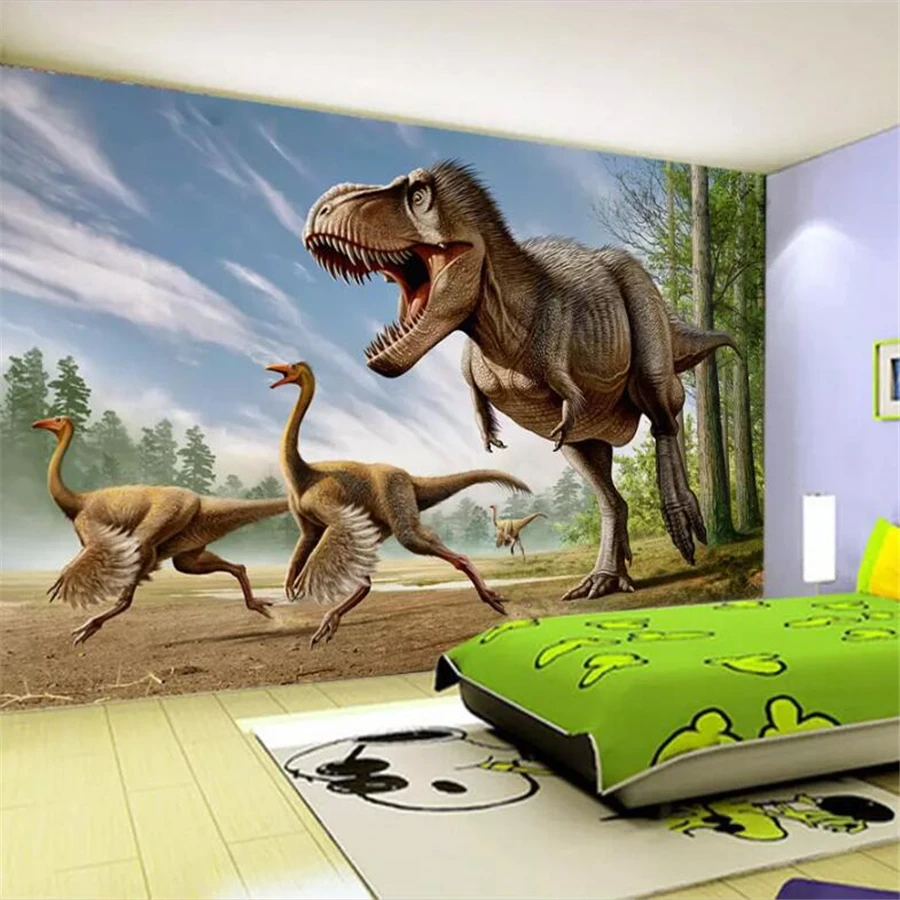 beibehang Custom wallpaper large fresco 3d photo murals dinosaur TV background wall decorative painting living room 3d wallpaper