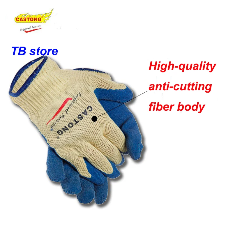 CASTONG UWZ10-0924 Cut-resistant gloves Oil Cut cut Sting Non-slip safety gloves Multi-purpose PU coating protection gloves