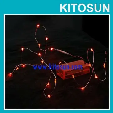 Free shipping!!! Wholesale Battery operated Red Micro led Vine Lights Halloween decor Mini led copper string light