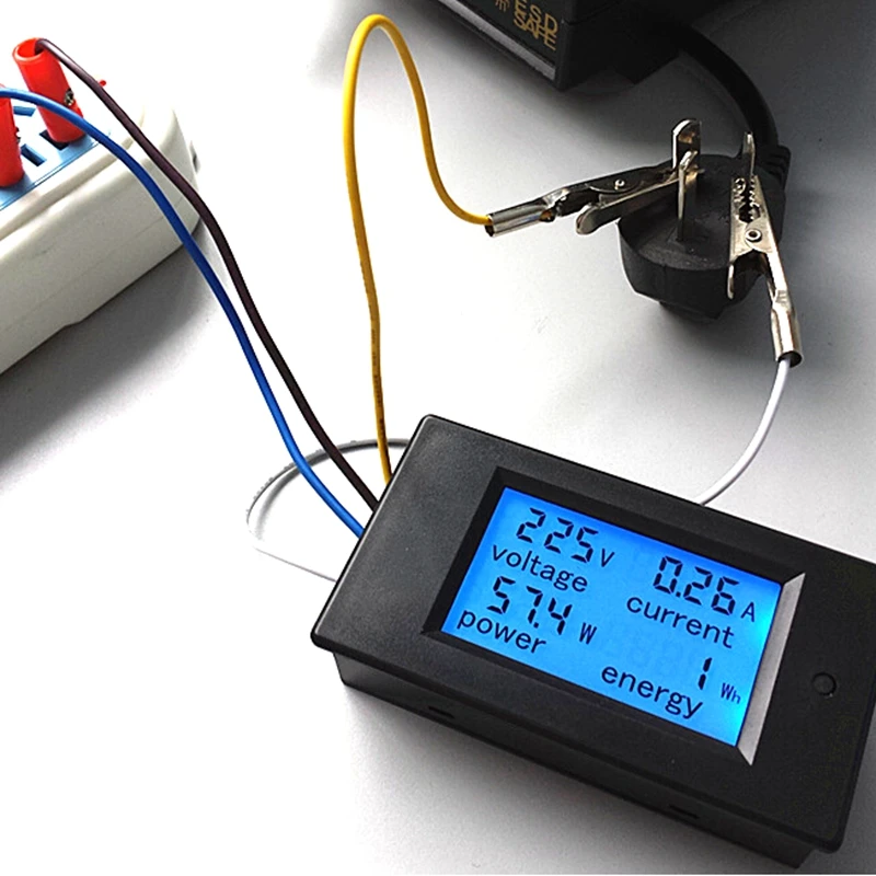 New 4 in 1 meter Voltage Current Power Energy meter Gauge AC 80-260V 20A 100A voltmeter Ammeter Watt Power Meter Blue Backlight