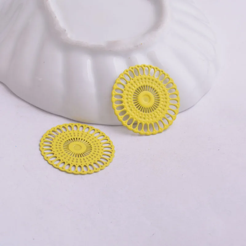 50 Stück AB3628 25mm Runde Filigran-Verbindungsstücke Bunte Verbindungsstücke für DIY-Schmuckherstellung – Detail 9