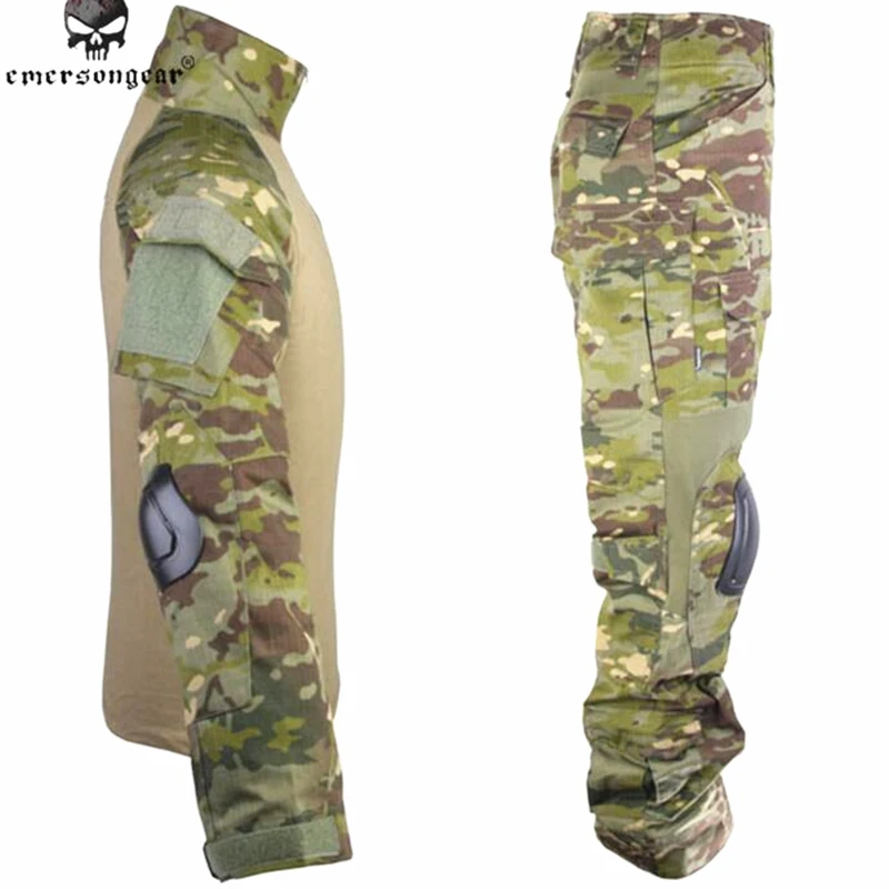 EMERSONGEAR BDU Airsoft Combat Uniform, abbigliamento da allenamento, pantaloni da caccia con ginocchiere, Multicam Tropic EM6972, Gen 2