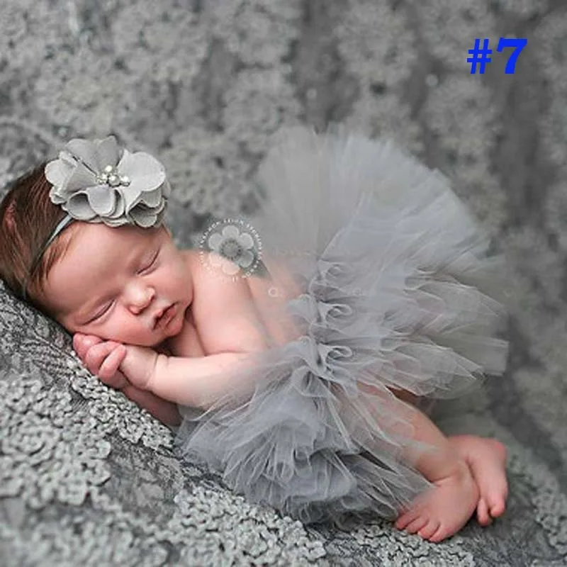 สวยสีชมพูเจ้าหญิงทารกแรกเกิด Tutus เด็ก Tutu กระโปรง Vintage แถบคาดศีรษะทารกแรกเกิดการถ่ายภาพ Prop ของขวัญวันเกิด TS019