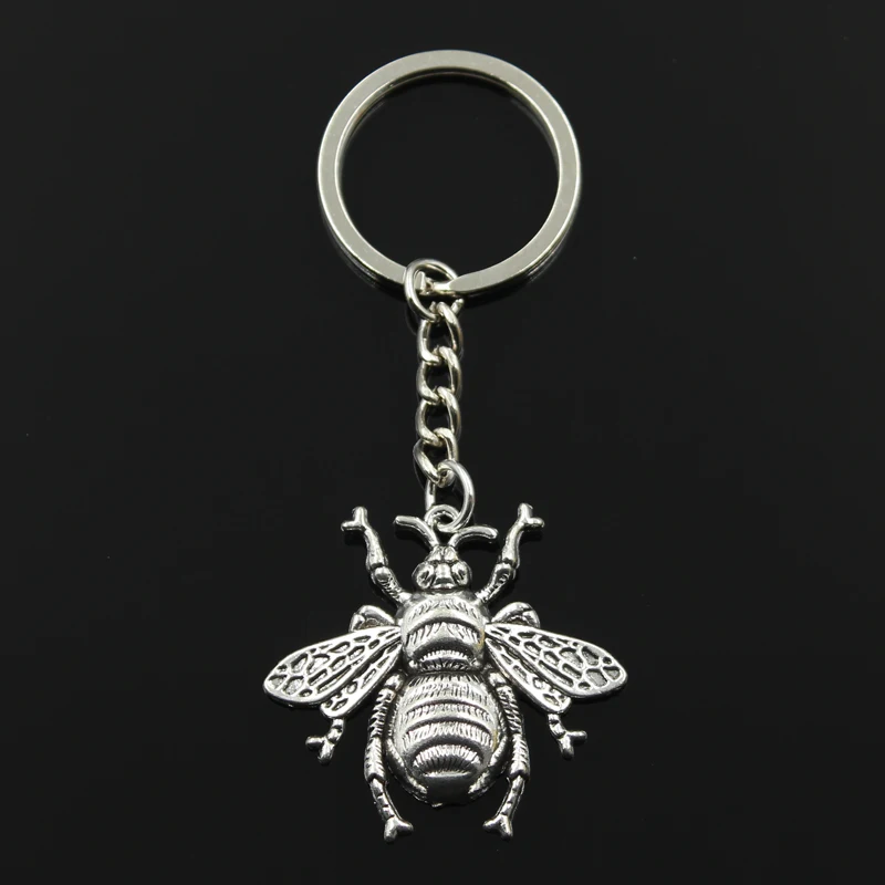 Keychain 40x38mm Hornet Honey Bee Pendants DIY Men Jewelry Car Key Chain Ring Holder Souvenir For Gift