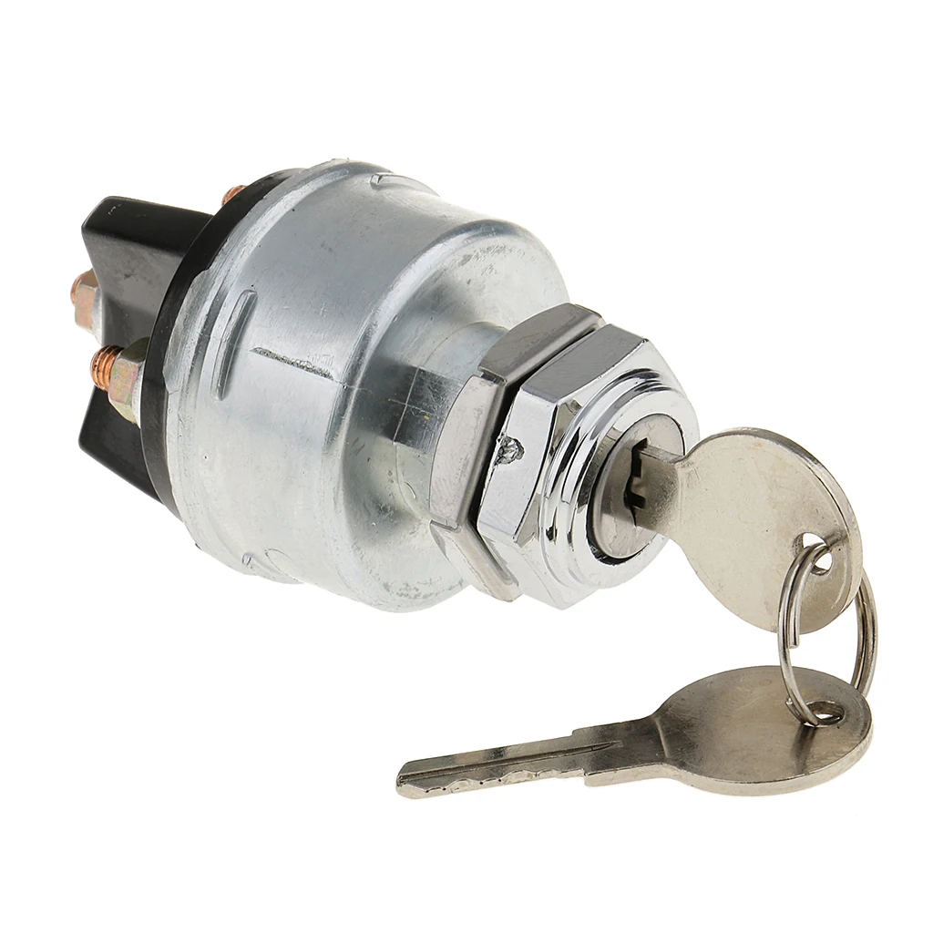 

Universal Ignition Key Switch Lock Flush Mount 2-Key 3 Position OFF ON Start for Tractor Forklift Tuning Car Truck Bus Tools