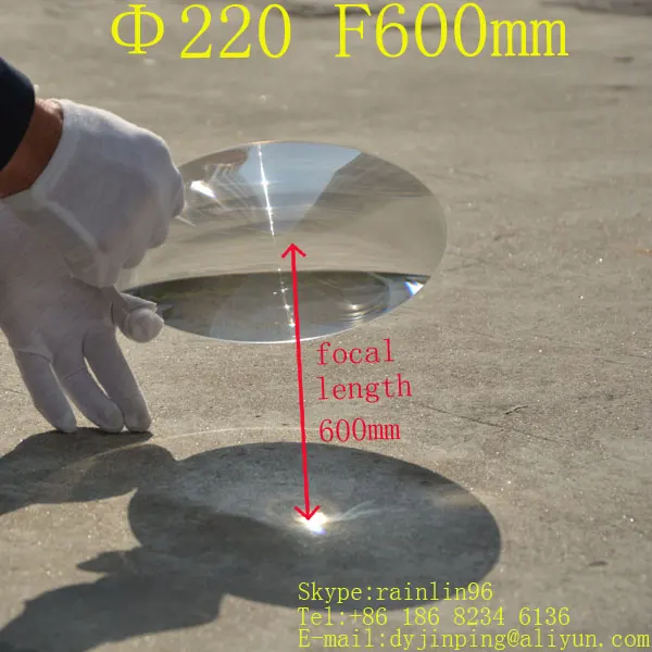 

lamp light ,flash light,stage lights ,industrial light, Fresnel lens Diameter 220mm long focal length 600mm PMMA material