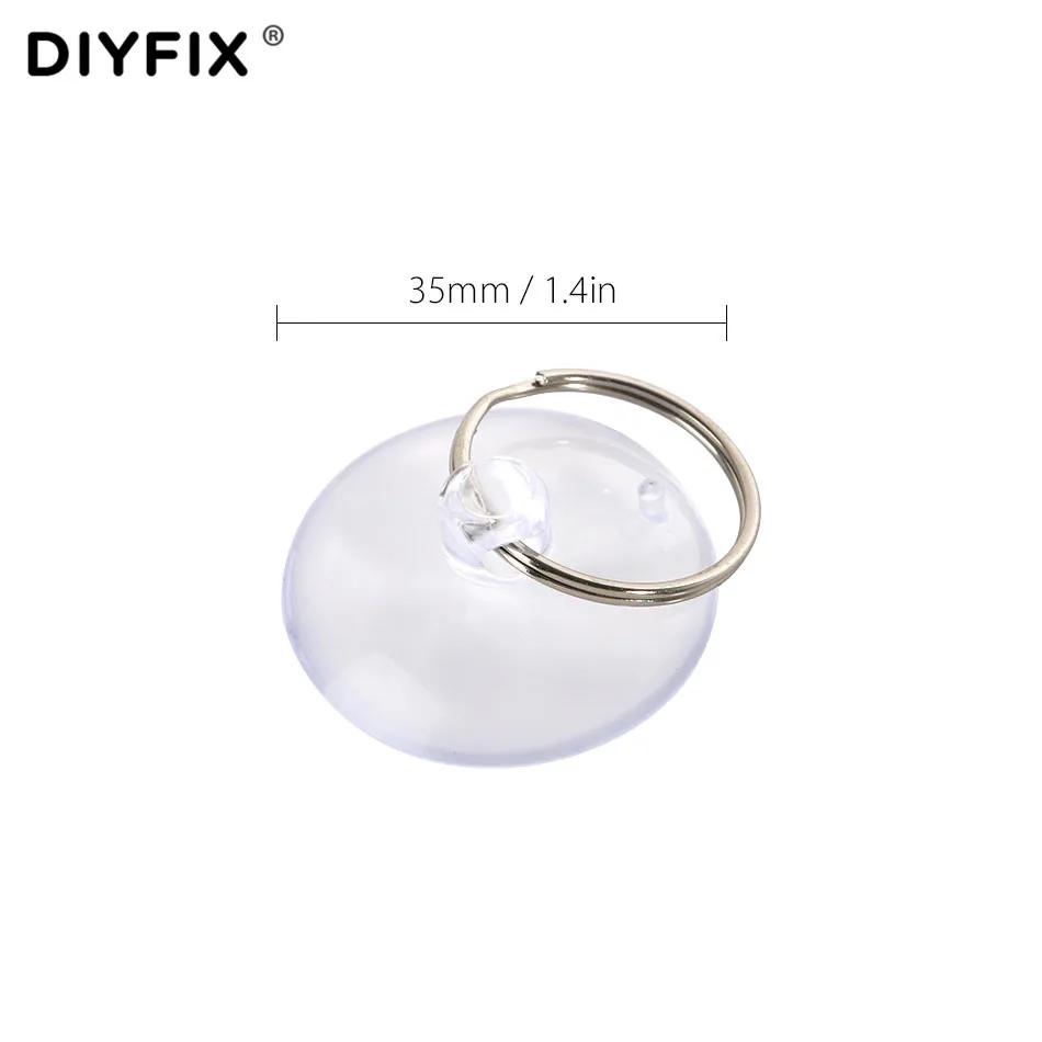 DIYFIX 5Pcs Light Duty Small Suction Cup with Metal Key Ring LCD Screen Opening Repair Tools for Mobile Phone Tablet