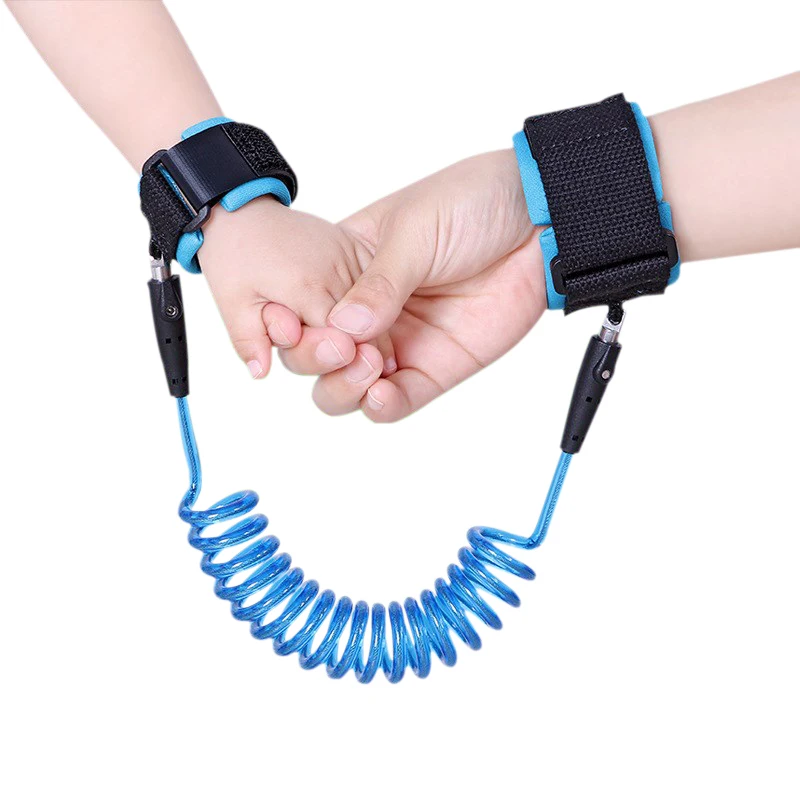 Child Anti Lost Strap Baby Kids Safety Walking Harness Cut Continuously Child Anti Lost Wrist Belt Traction Rope blue 1.5m