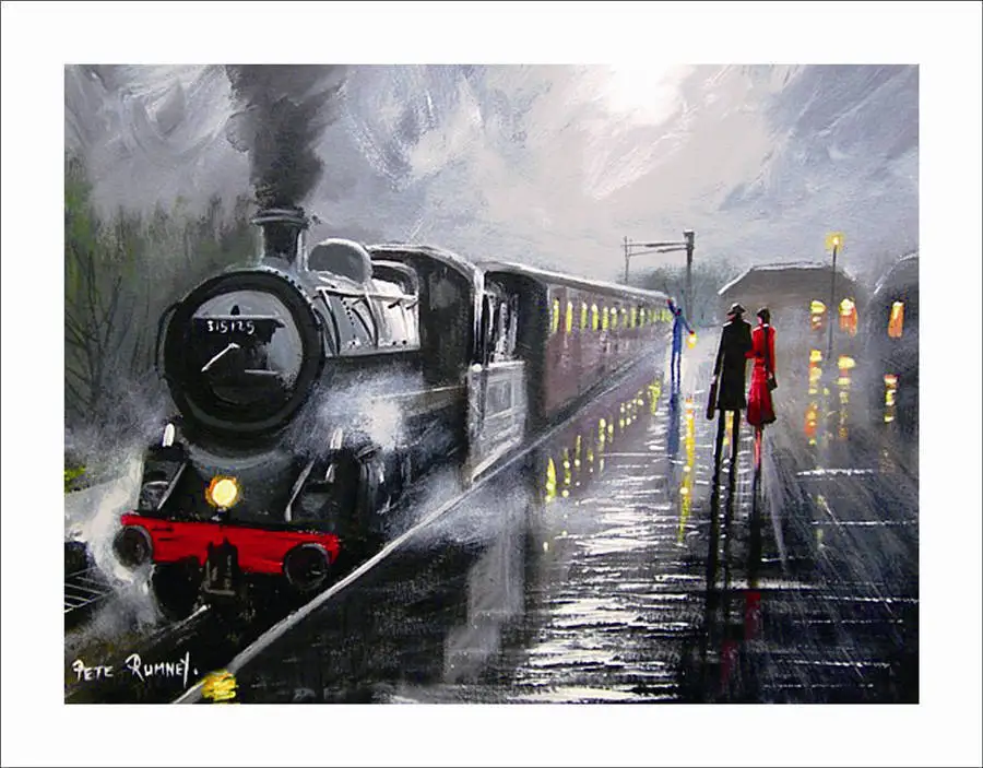 

Modern Abstract Wall Painting Railway Station Canvas Wall Art Decor Oil Painting Hand Painted High Quality Reproductions