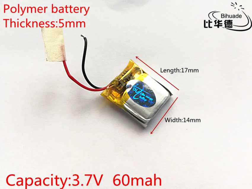 3.7V,60mAH,501417 PLIB; polymer lithium ion / Li-ion battery for GPS,mp3,mp4,mp5,dvd,bluetooth,model toy mobile bluetooth