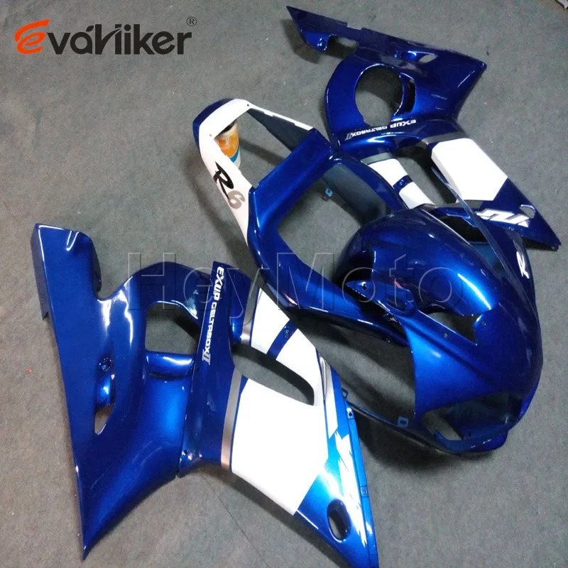 Motorcycle fairing for YZF-R6 1998 1999 2000 2001 2002  blue white ABS plastic motor panels kit H3