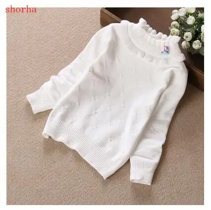 

Fresh and lovely Baby Girls Sweater jumper Autumn Winter Kids Knitted Pullovers Turtleneck Warm Outerwear Girls Sweater