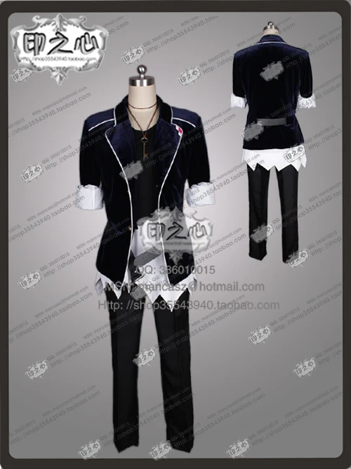 DIABOLIK LOVERS Subaru Sakamaki Cosplay Costume Japan Anime Halloween Uniform Shirt+Vest+Coat+Belt+Pant gift necklace 11