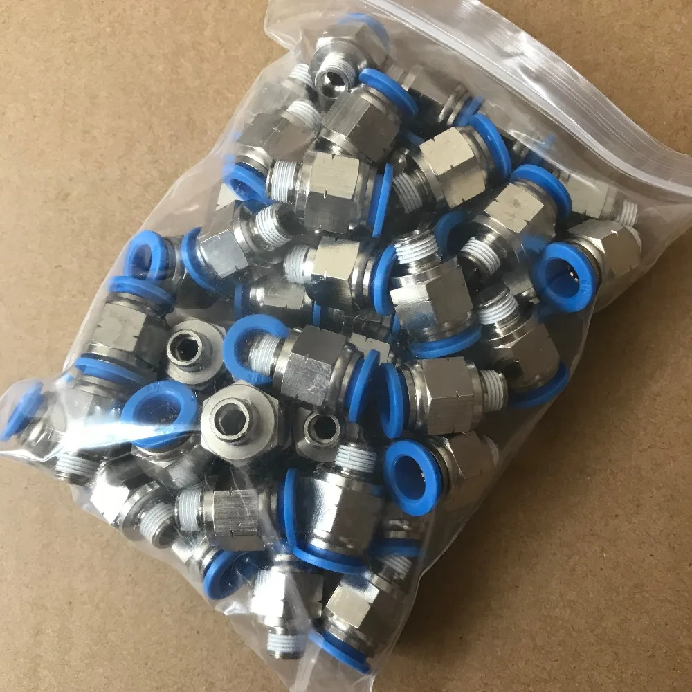 tube 1/2-1/8 NPT thread plastic male threaded brass connectors