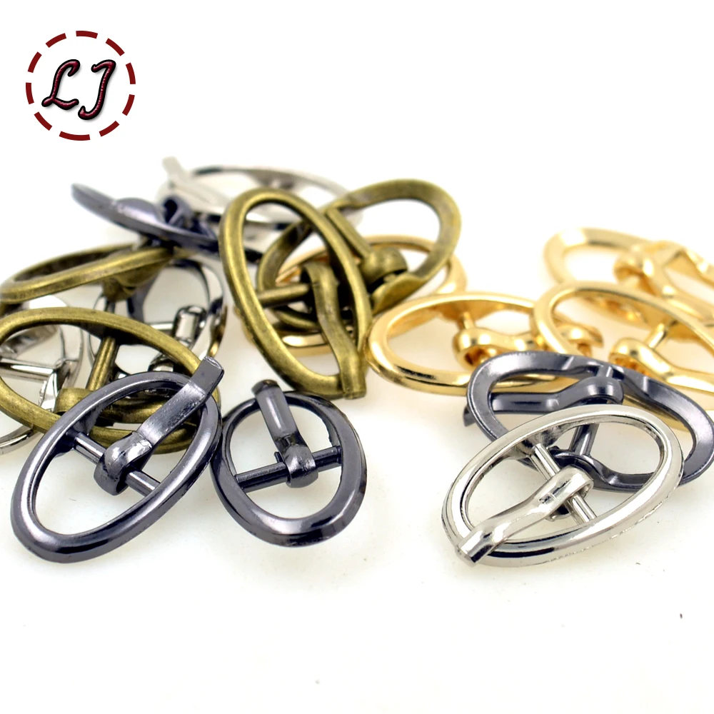 Nuovo 30 pz argento pistola-oro nero piccolo quadrato ovale in lega di metallo scarpe borse fibbie ad ardiglione accessori fai da te cucito