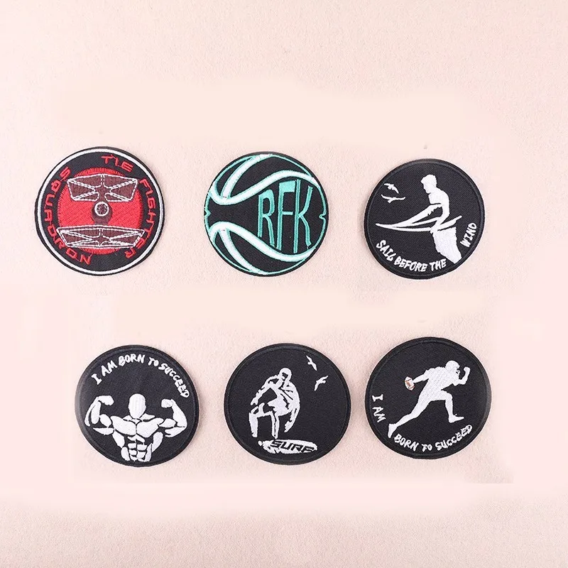 PGY Sports Series Punk Surfing Patches Rugby Sports Badges Jackets Coats Patch Clothing Bodybuilder Patches Embroidery Sticker