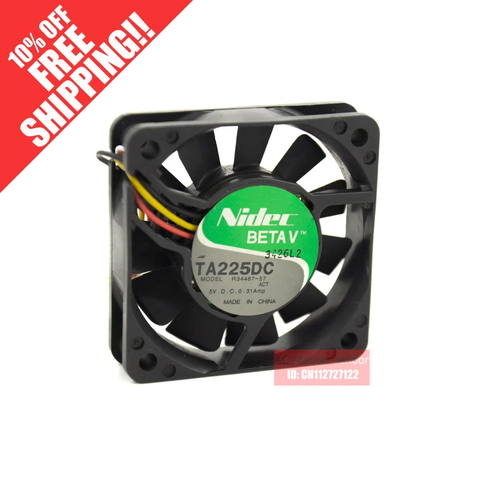 

NIDEC TA2250C R34487-57 6015 DC5V 0.31A 6cm cooling fan