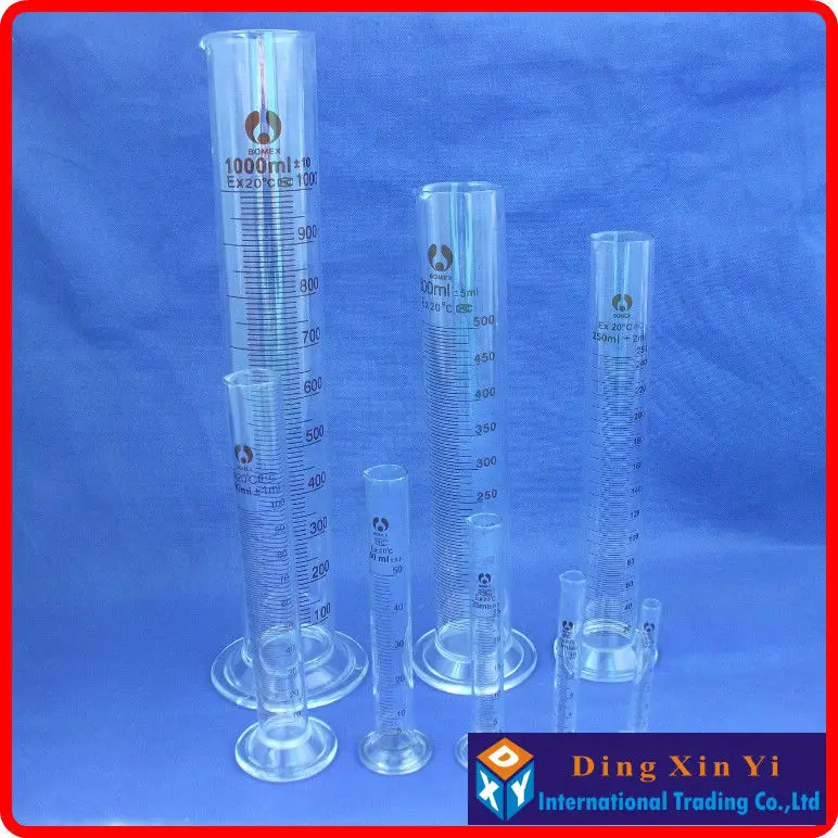 5/10/20/25/50/100/250/500/1000/2000ml Lab Lead-free Glass Graduated Measuring Cylinder