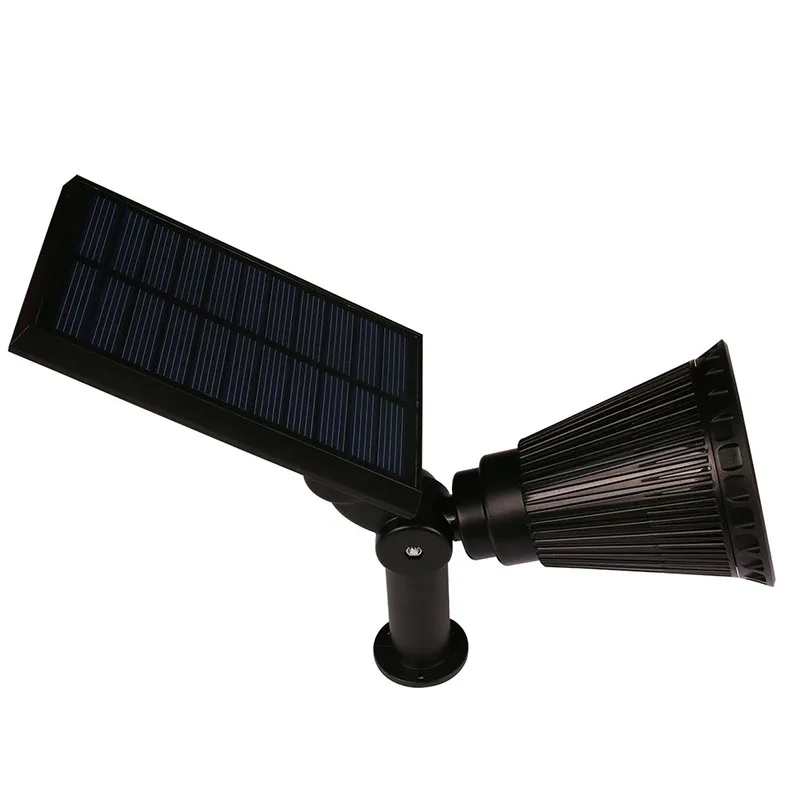 [LTOON]4 LED Spotlight Lawn Lamp Outdoor Garden Solar Panel Power Adjustable Wall Flood Light 7 Colour in 1 Landscape Lighting