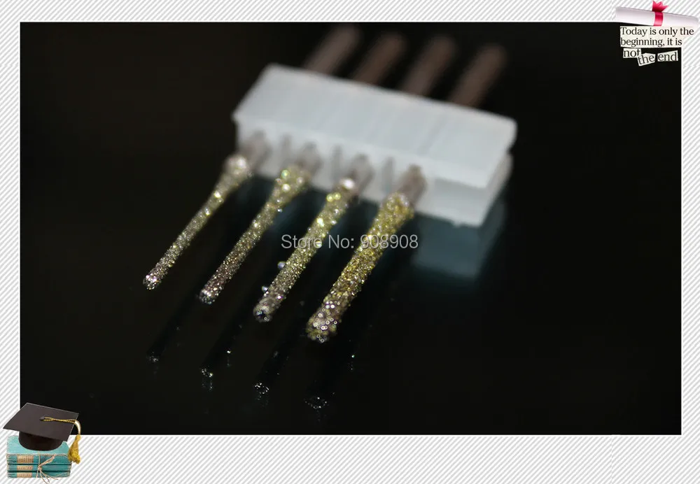 2 Sets Diamond Coated Rotary Drills Burrs 1.0mm to 2.0mm Lengthening Cylinder CYLINDRICAL Bit for Glass Gems Jewelry Shank 3/32