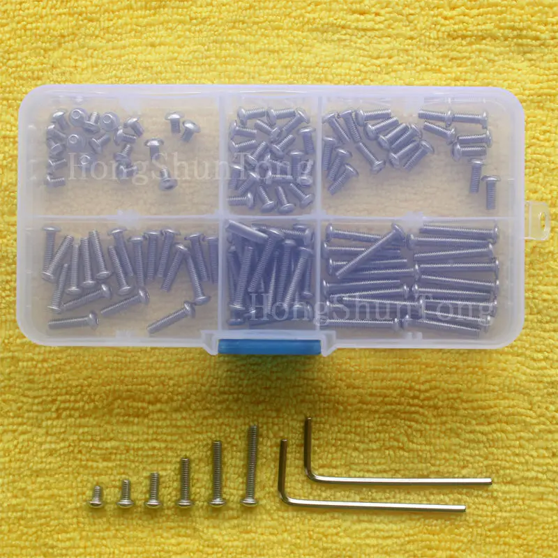 120pcs box M3x4mm/6mm/8mm/12mm/16mm/20mm Stainless dome head allen bolts/Stainless Steel Screw Send wrench