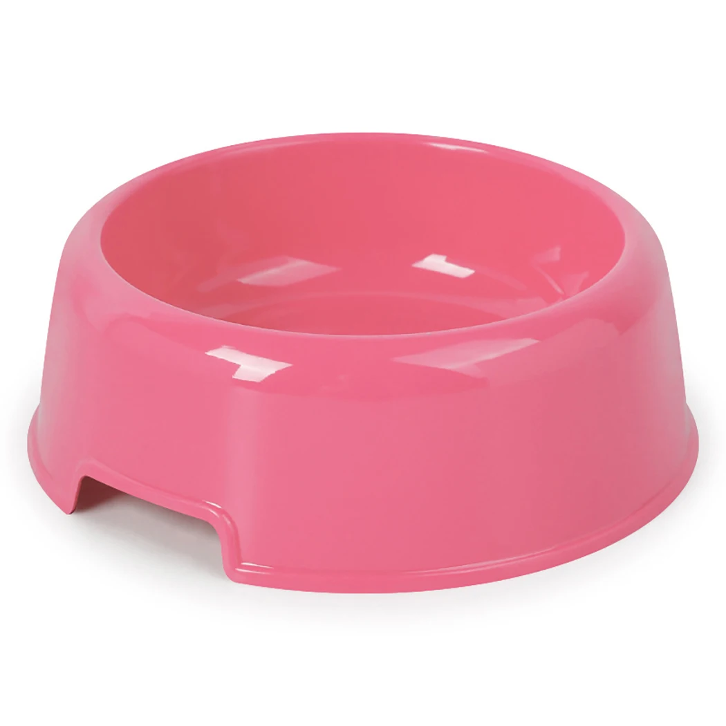 1Pc High Quality Solid Color Pet Bowls Candy-Colored Lightweight Plastic Single Bowl Small Dog Cat Pet Bowl Pet Feeding Supplies